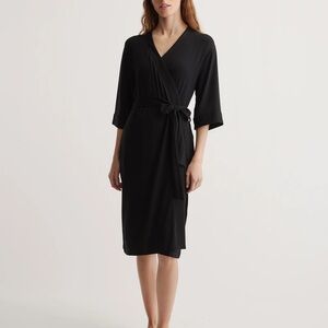 Quince Bamboo Jersey Robe Black Medium